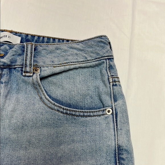 Forever 21 cotton denim cut off shorts petite size 25 light wash button fly - Picture 6 of 12